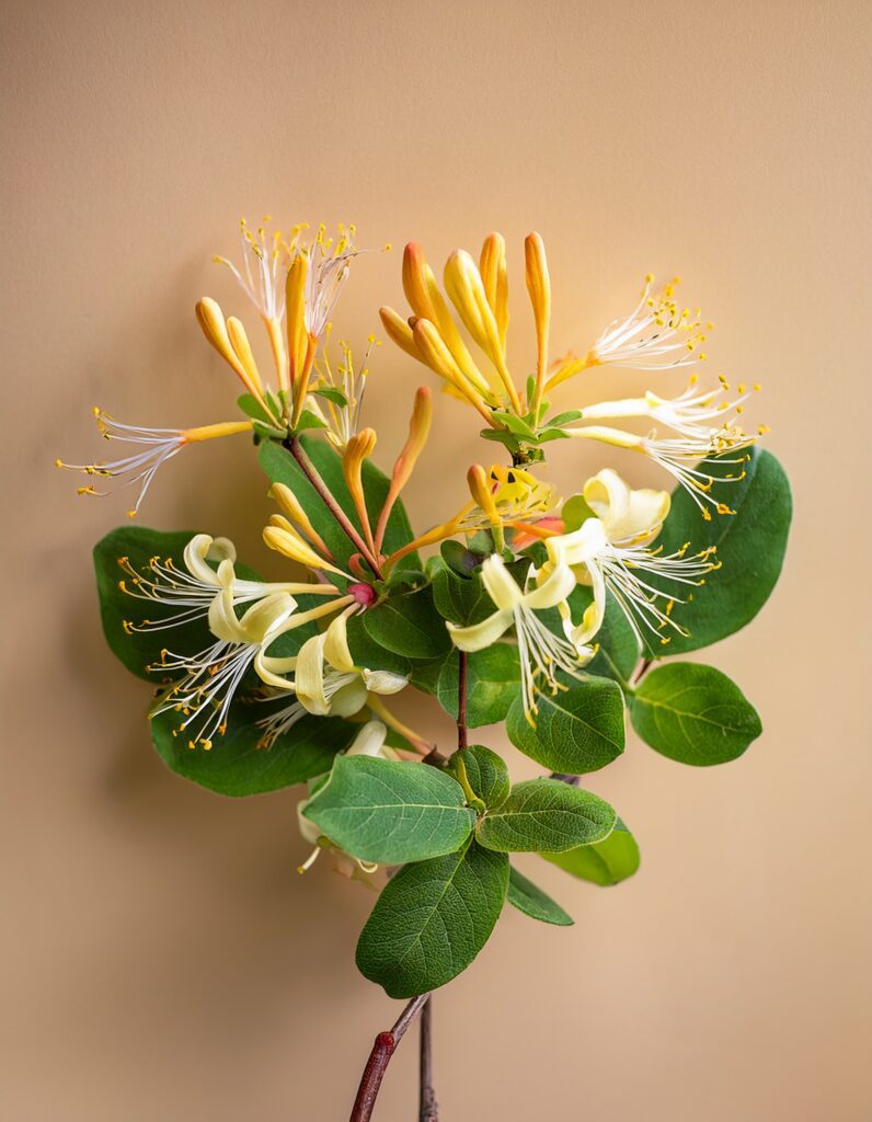 Des fleurs de chèvre feuille utilisées dans les fleurs de Bach